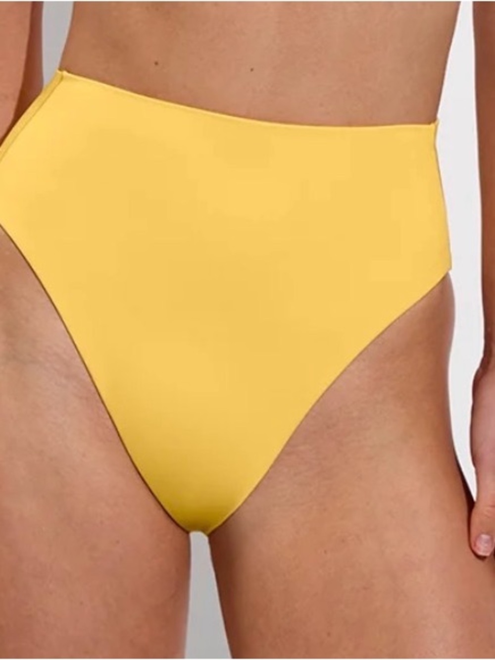 Left on Friday “Hi Hi Bottom” Ribbed High-Rise Yellow Women’s Swim Bottom (S)